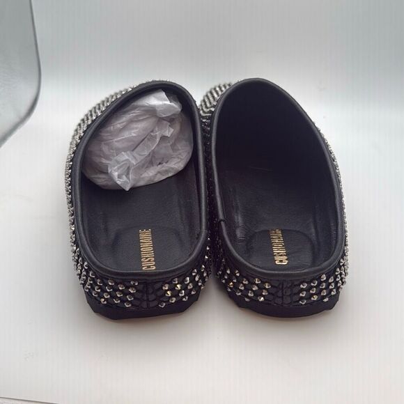 CUSHIONAIRE Women's Shimmer Rhinestone Bling Footbed Clog SIZE 8.5 WIDE BLACK - Picture 4 of 7